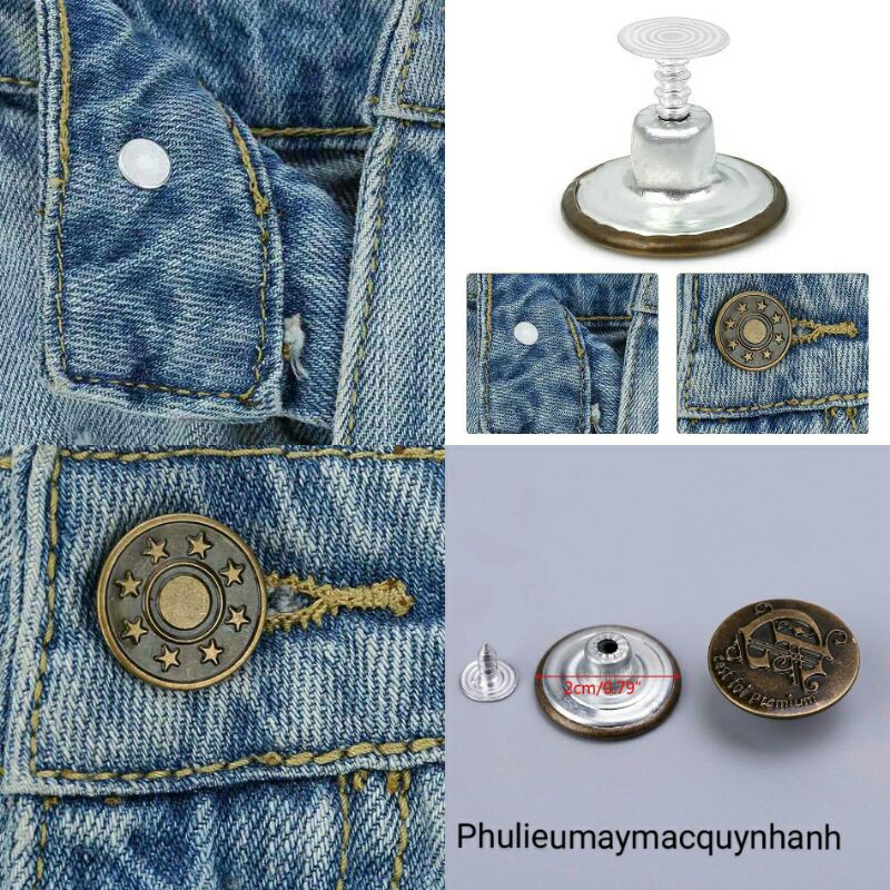 Cúc quần jean 2 cm ( gói 5 cúc )