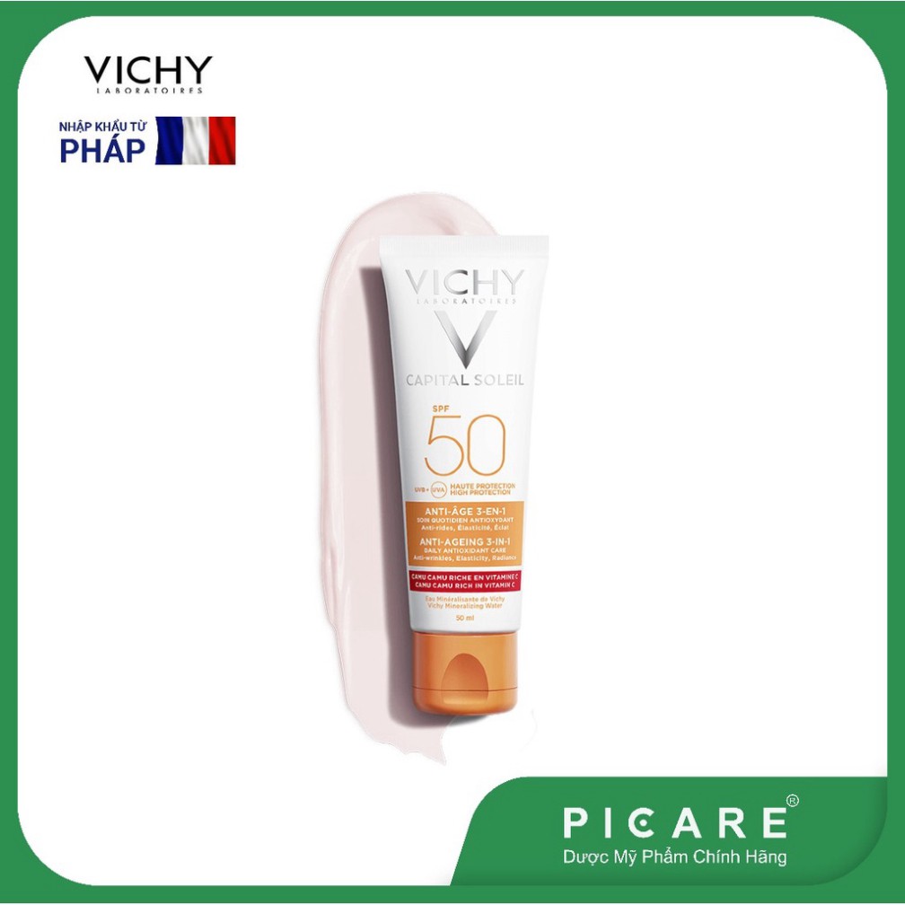 [CHÍNH HÃNG] Kem chống nắng chống lão hóa Vichy Ideal Soleil Anti-Age SPF50+ 50ml