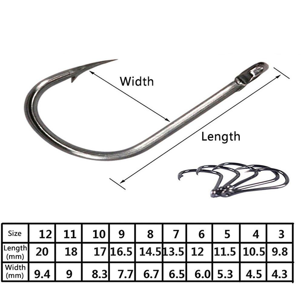 LANFY Móc Câu Cá Bằng Thép Cacbon Chất Lượng Cao Size 3-12
