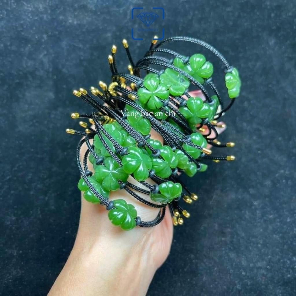 Vòng tay cỏ 4 lá ngọc xanh may mắn, Anchi jewelry