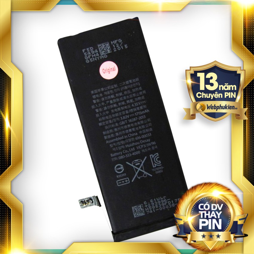 [14 NĂM Chuyên PIN] Pin Zin Cho iPhone 6S - dung lượng 1715mAh