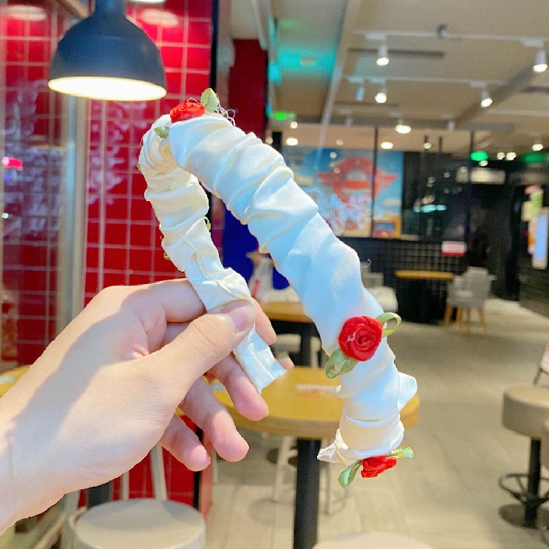 Băng Đô Xếp Ly Hoa Hồng Pháp Thanh Lịch