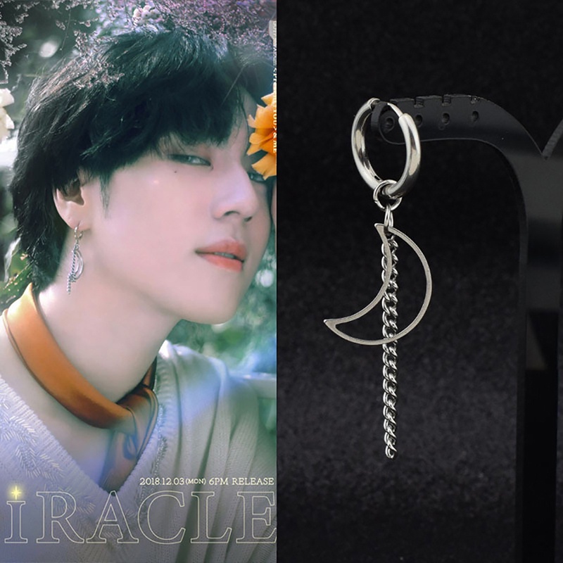 1 Khuyên Tai Dây Xích Dài Bằng Thép Không Gỉ Thời Trang Phong Cách BTS