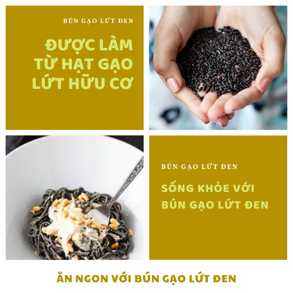 Bún,Bún Gạo Lứt Đen Hoàng Minh Ăn Kiêng Giảm Cân Eatclean Bún Ngon 500g