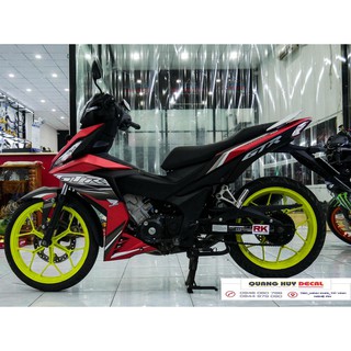 Tem trùm xe Winner đỏ trắng đen 150 V1, độ thiết kế team dán phủ decal xe máy giá rẻ đẹp