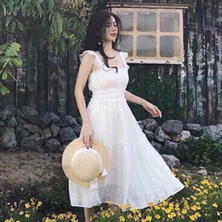 Đầm maxi ren quảng châu cánh tiên