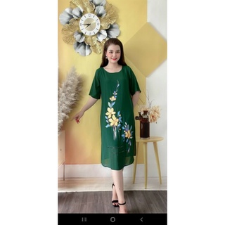 Váy đầm thiết kế trung niên dự tiệc dáng suôn bigsize tay voan