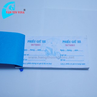 Sổ cùi xé phiếu giữ xe có số