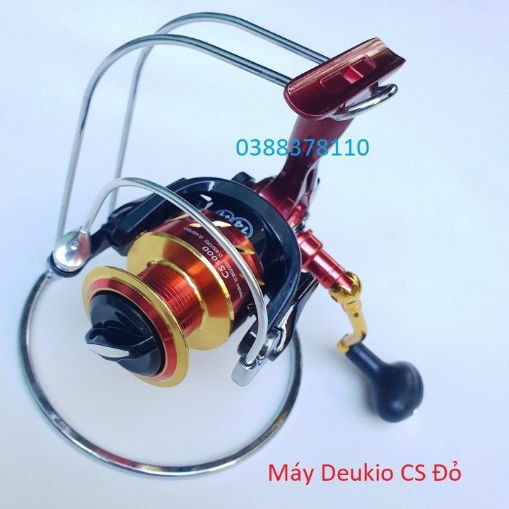 Máy Câu Cá Deukio CS Đỏ, Máy Kim Loại DEUKIO CS1000-7000 Dùng Câu Lure Câu Lăng Xê