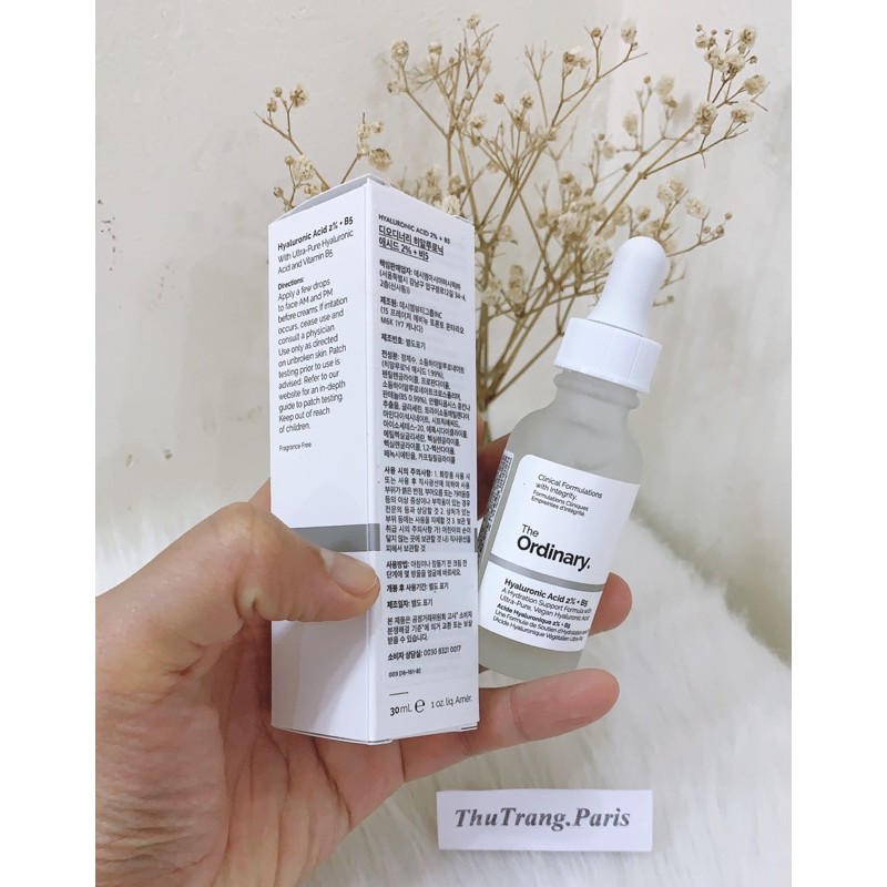 Serum Cấp Ẩm Chuyên Sâu, Phục Hồi Da Hư Tổn Hyaluronic 2% + B5 The Ordinary