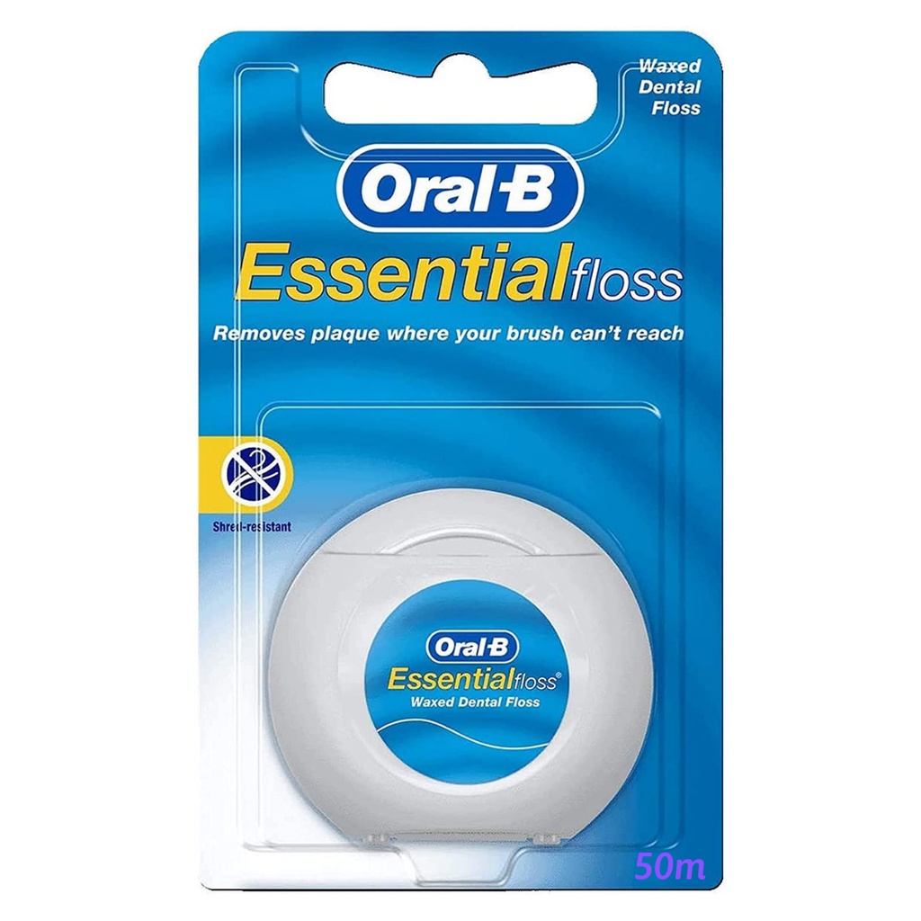 Chỉ Nha Khoa Oral-B Essential Floss 50m - Made In Ireland, Làm Sạch Kẽ Răng, Ngừa Viêm Nha Chu Hiệu Quả