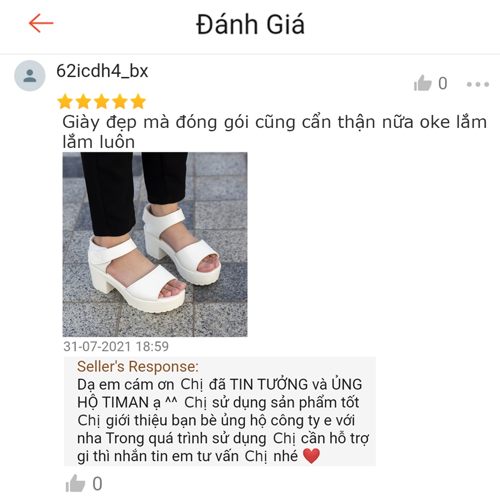 Giày sandal nữ quai hậu TIMAN KT12 thời trang thoải mái bảo hành 1 năm