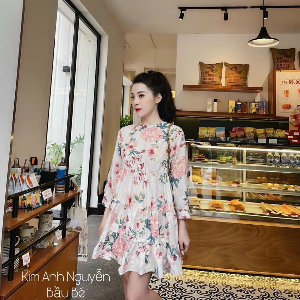 đầm hoa babydoll tay lỡ cổ tròn siêu xinh hàng quảng châu cao cấp bao chất chuẩn shop CH095