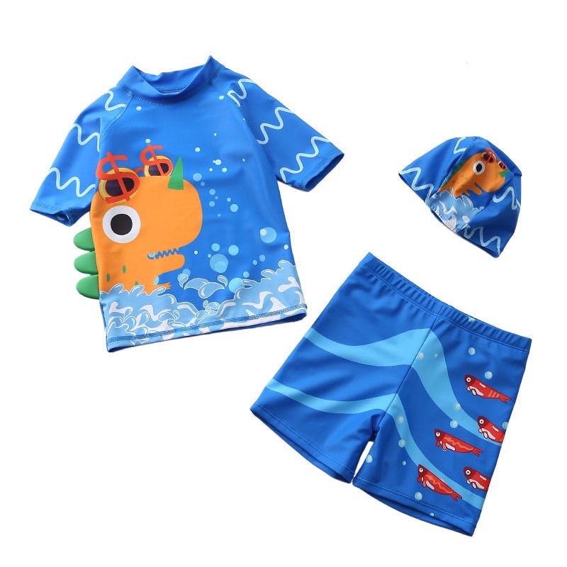 Set đồ bơi khủng Long 3 chi tiết bé trai