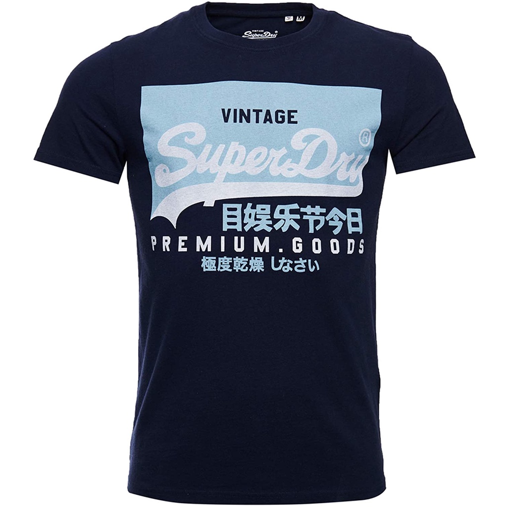 Áo thun cotton nam in logo Superdry