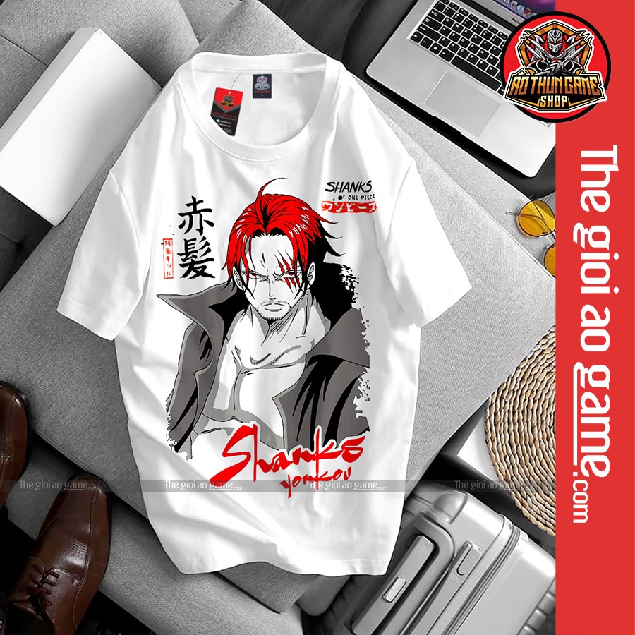 Áo one piece Shanks nam nữ Áo thun one pieceShanks trắng đen form rộng unisex cotton co giãn thoáng mát TGAG T02