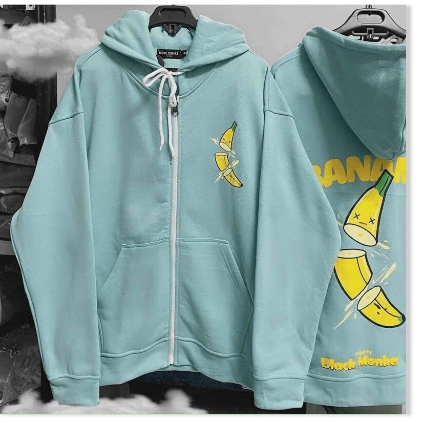 Áo hoodies dây kéo NỮ SIÊU XINH , CUTE HÌNH CHUỐI THỜI TRANG KME FASHION