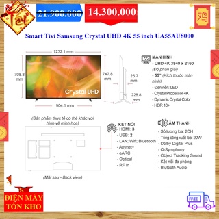 Smart tivi samsung 4k 55 inch 55au8000