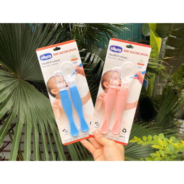 Bộ 2 thìa silicon 2 đầu cho bé ăn dặm ( 1 thìa nhỏ + 1 thìa lớn) (Ảnh shop chụp thật 100%)