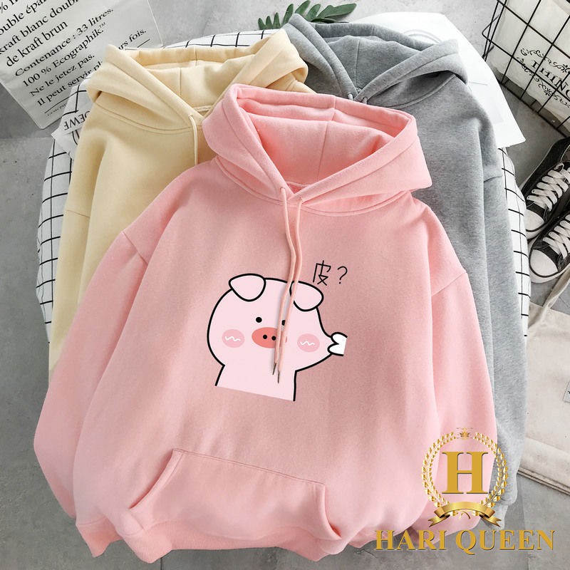 Mã FAMARAL1 giảm 10K đơn 50K Áo hoodie lợn bẹo má DTR1119