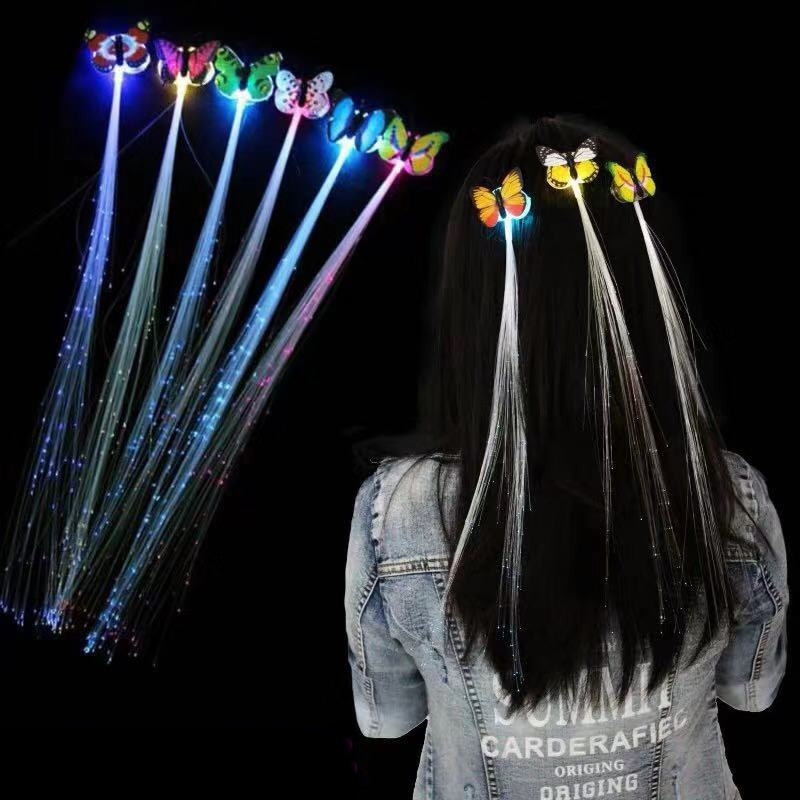 Kẹp Tóc Hình Con Bướm Có Đèn Led Phát Sáng