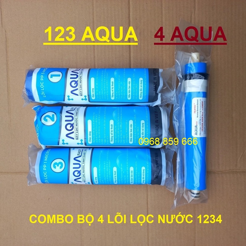 Lõi Lọc Nước Số 4 Màng RO AQUA tặng bộ lõi lọc nước AQUA số 1,2,3 ( bộ lõi 1234 AQUA)