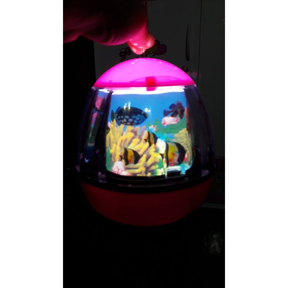 Đèn lồng bể cá xoay có đèn có nhạc siêu dễ thương cho bé, Đồ chơi trung thu