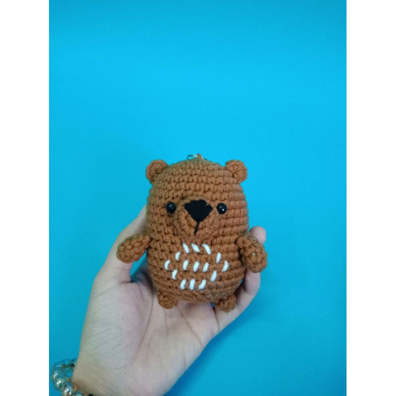 [Móc khoá len handmade] - Móc khoá gấu bằng len – Móc khoá we bare bears- Bear key chain Amigurumi