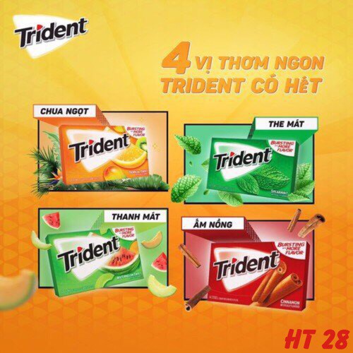 Kẹo Cao Su Không Đường Trident Mỹ
