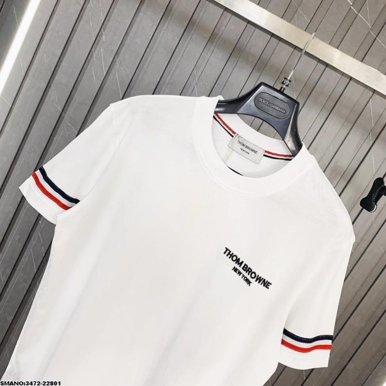 Áo Thun Nam Thom Viền Trắng Đỏ Siêu Hot - Áo Phông Nam Thom Chữ Trước Ngực Siêu Đẹp