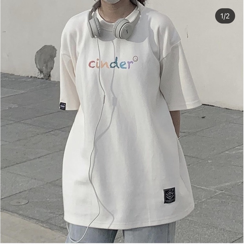 Áo Thun Unisex Cinder Tee Crayons Màu Trắng Đen 100% Cotton 2 chiều dày - Local Brand Chính Hãng
