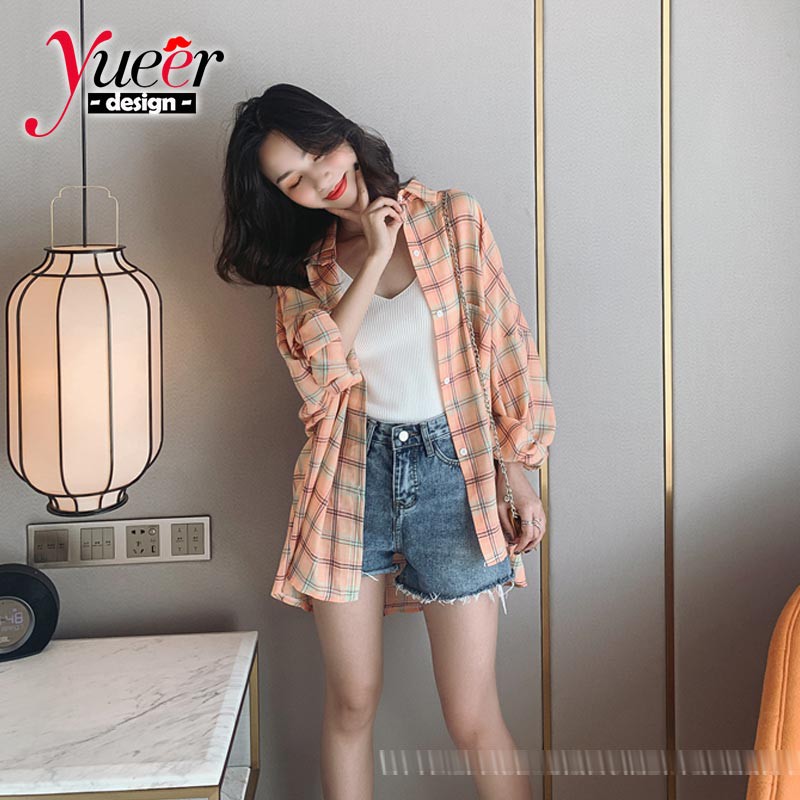 Áo sơ mi tay dài kẻ sọc ca rô size S-XL | BigBuy360 - bigbuy360.vn