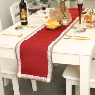 Christmas Lace Table Runner Flag Wedding Party Dining Tablecloth Xmas Home Decor