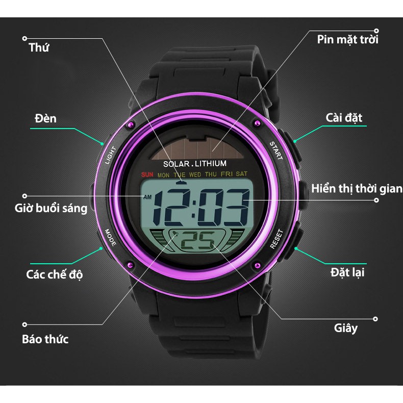 Đồng Hồ Nam SKMEI Dạng Kĩ Thuật Số, Đồng Hồ Thể Thao Năng Lượng Mặt Trời Không Lo Hết Pin, Đa Chức Năng | BigBuy360 - bigbuy360.vn