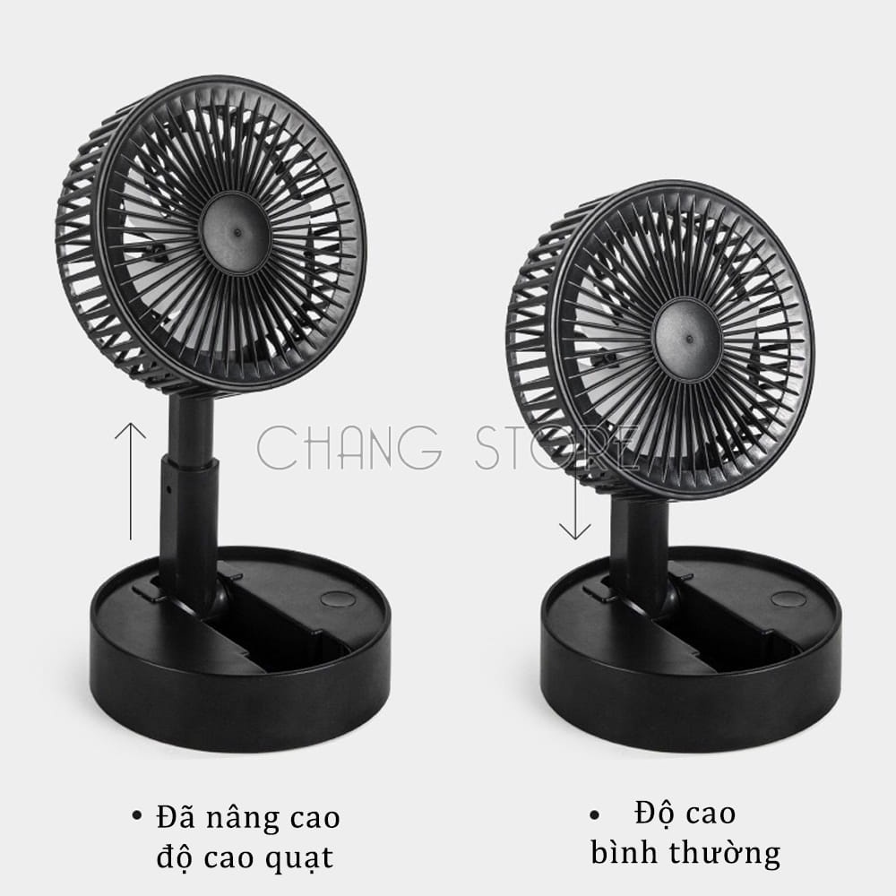 Quạt Tích Điện Mini Để Sạc USB Fan A9, Quạt Mini Để Bàn Gấp Gọn Tiện Dụng