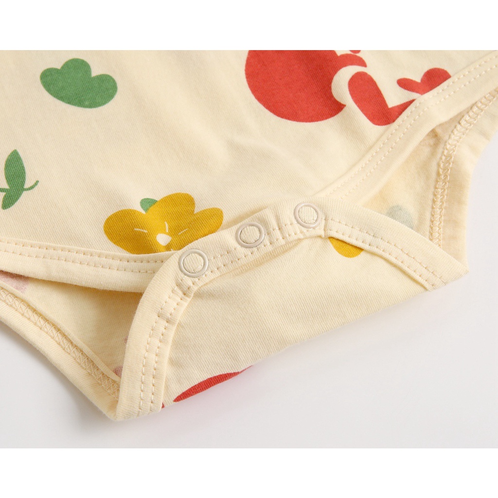 Áo Liền Quần Bằng Cotton Nguyên Chất Tay Cộc In Hoạt Hình Động Vật Phong Cách Hàn Quốc Thời Trang Mùa Hè Cho Bé Sơ Sinh
