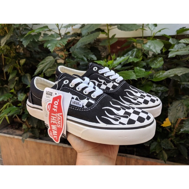 𝐑Ẻ Tết [SALE SỐC-SẴN HÀNG] Giày vans era checherboard lửa đen trắng size 36->43 NAM NỮ ☑ Chuẩn . ` ˇ ⁵ ' ' P:{ L :