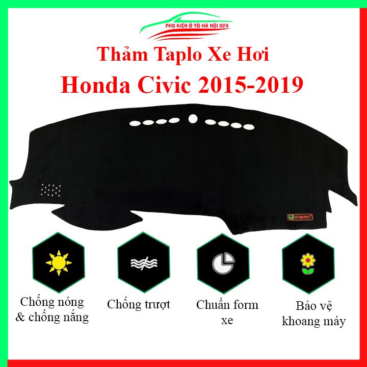 Thảm taplo xe ô tô HONDA CIVIC 2015-2019 chống nắng nóng làm mát xe mở rộng tầm nhìn