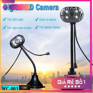 Webcam chân cao có micro WC-003 đèn Led HD 720p