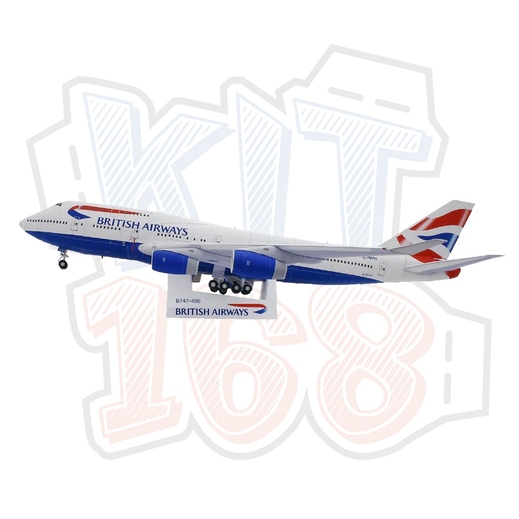 Mô hình giấy Máy bay British Airways Boeing747-400