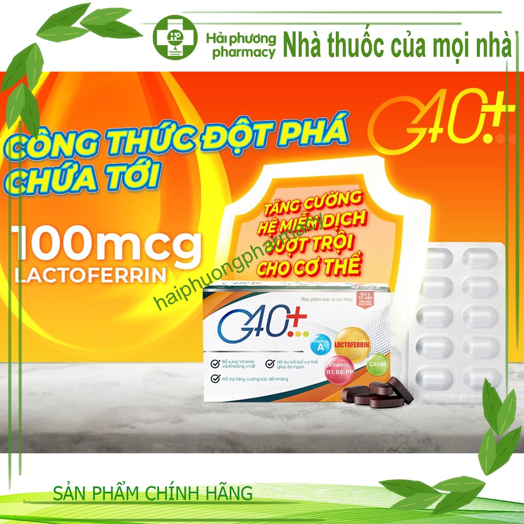 G40+ Bổ Sung Vitamin Và Khoáng Chất, nâng cao hệ miễn dịch Cho Cơ Thể (Hộp 60 Viên)