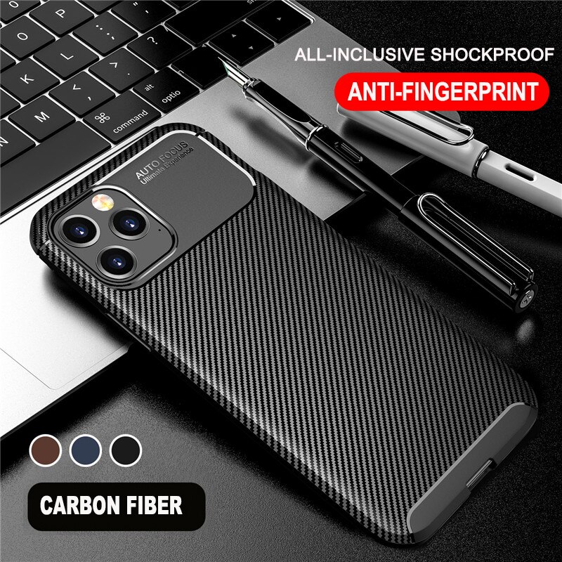 Ốp Lưng Sợi Carbon Cao Cấp Cho Iphone 12 Pro Max 12 Mini 11 Pro Max X Xr Xs 7 8 6 6s Plus