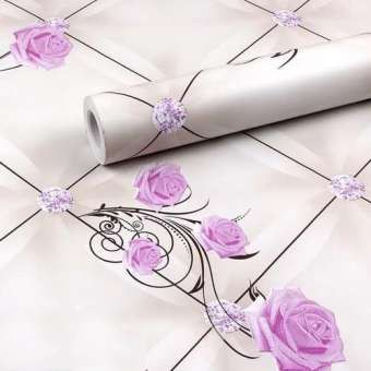 10 mét giấy dán tường hoa hồng kim cương khổ rộng 45cm và có keo dán sẵn