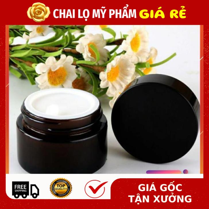 Hủ Đựng Kem ❤ RẺ VÔ ĐỊCH ❤ Hũ đựng kem thủy tinh nâu 30g,50g ,Hũ chiết mỹ phẩm , chai lọ chiết mỹ phẩm .