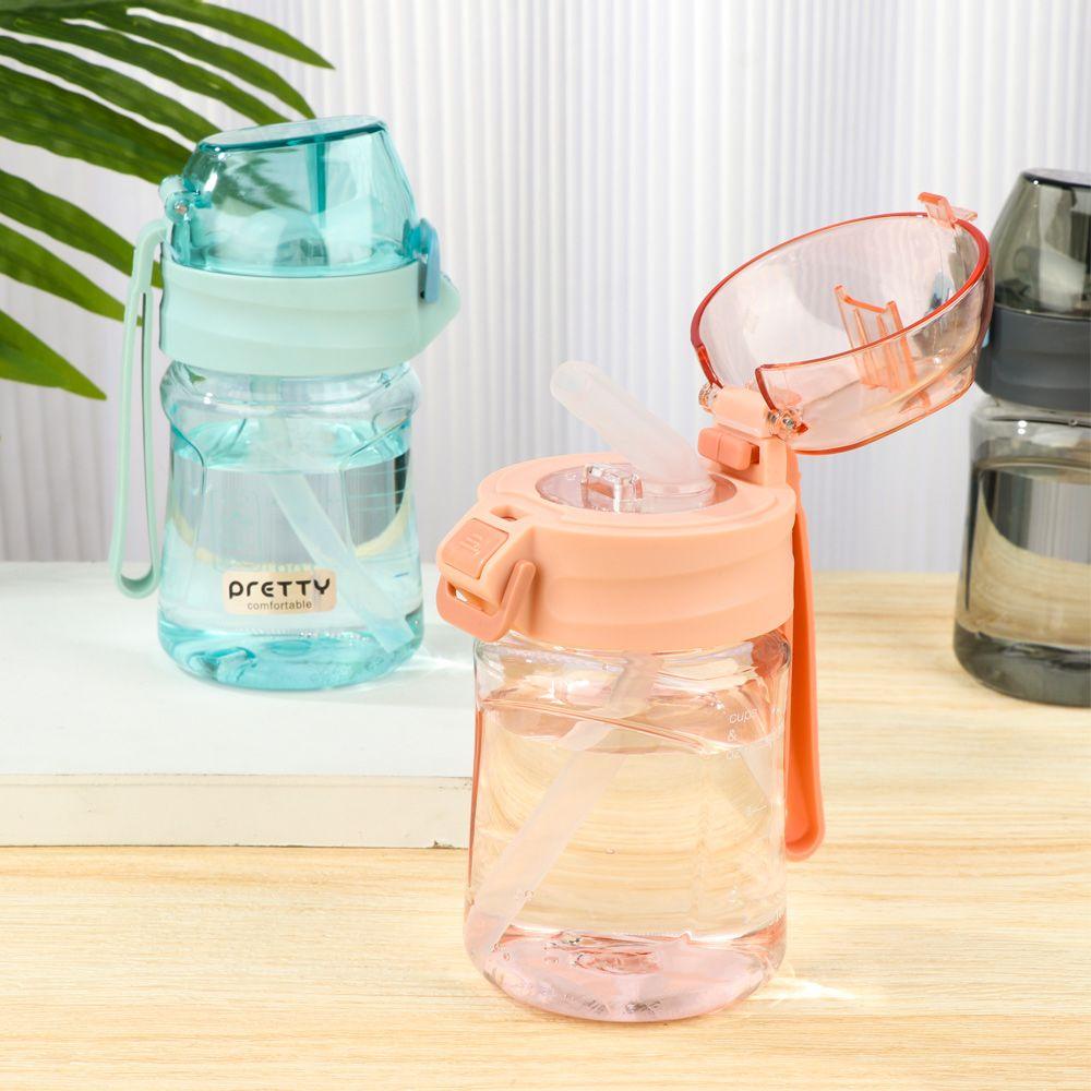 ❁Daphne❁ Bình Uống Nước 400ML Có Ống Hút Và Dây Đeo Chống Vỡ Sức Chứa Lớn Nhiều Màu Sắc Dành Cho Bé Khi Đi Du Lịch