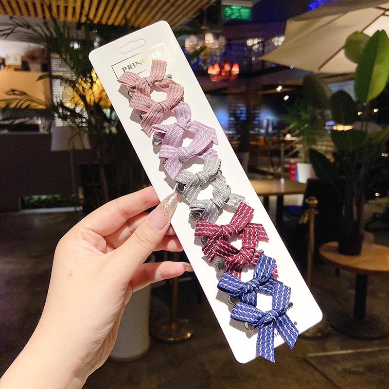 Set 10 Kẹp Tóc Đính Nơ Kiểu Công Chúa Dễ Thương Cho Bé Gái