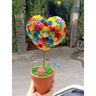 Chậu hoa giấy hình tim