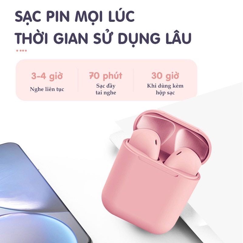 [TẶNG DÂY SẠC] Tai nghe Bluetooth không dây Cát Thái inPods i12 bản mới 2 tai nghe cao cấp nhỏ gọn âm thanh chất lượng