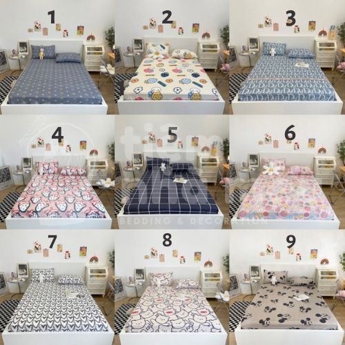 (18 Mẫu New)Bộ Ga Gối Cotton Poly✨m6/m8/2m - Tiệm Nhà Mêu✨ Set 3 Món Ga 2 Vỏ Gối Cotton Poly Hoa Tiết Dễ Thương Cao Cấp | BigBuy360 - bigbuy360.vn