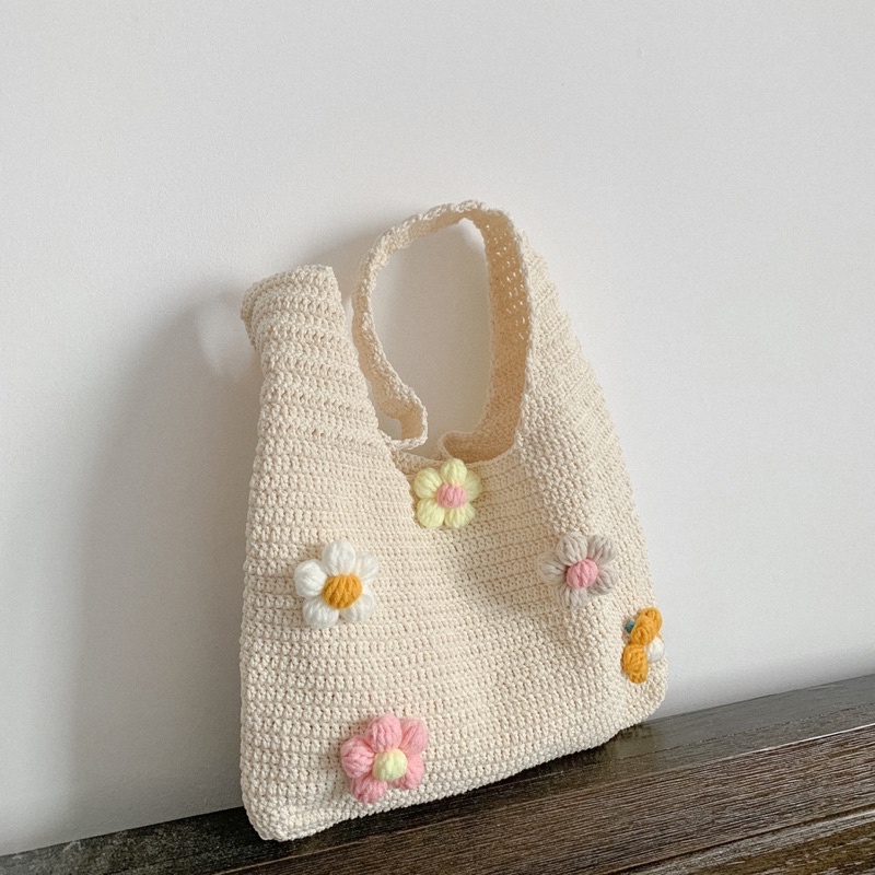 CROCHET TOTEBAG. TÚI LEN MÓC BASIC